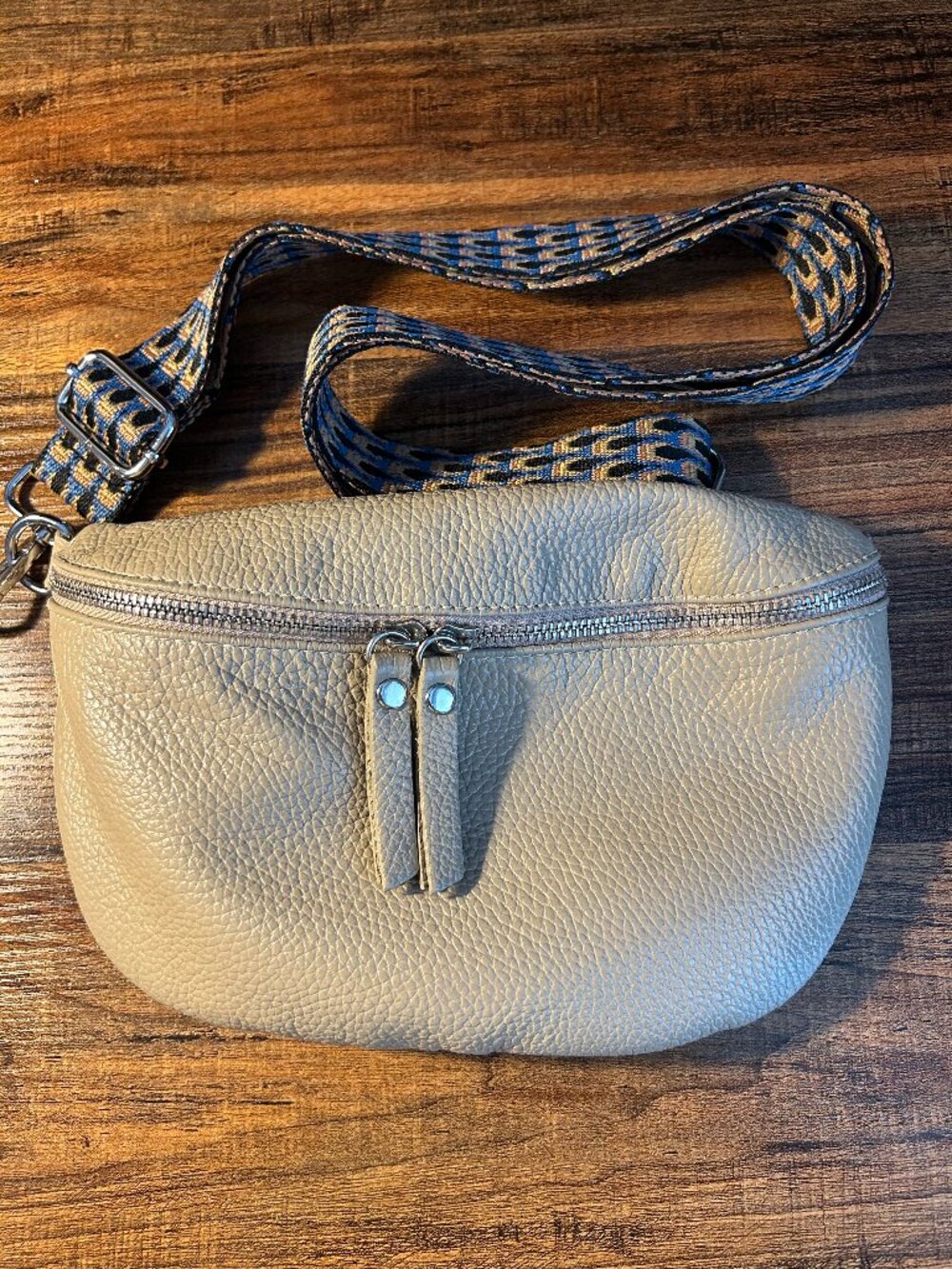 Pebbled Leather Belt Bag Ivory with 2 Straps